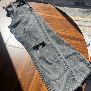 Stylish Gray Distressed Jeans